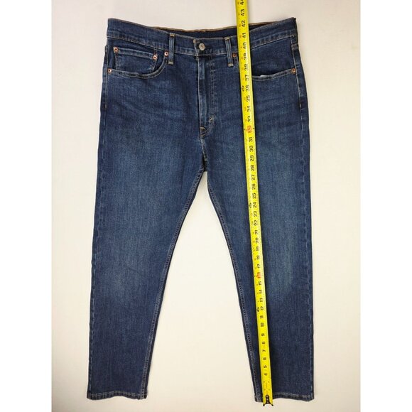 Levis Size 36X32 Mens 502 Blue Denim 5 Pocket Logo Tag Jeans - Picture 7 of 13